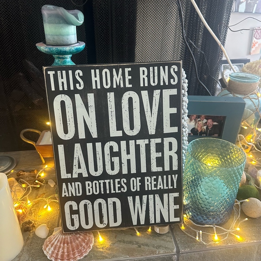 Wooden sign. New